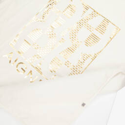 AIGNER-Ivory & Gold Pima Cotton Padded Blanket (90cm) | Childrensalon