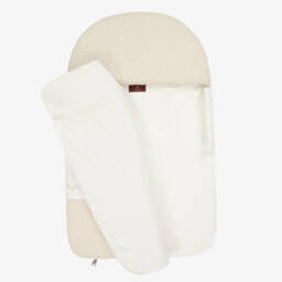 AIGNER-Ivory Pima Cotton Padded Teddy Bear Baby Nest (72cm) | Childrensalon