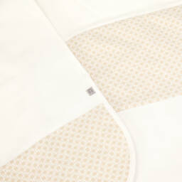 AIGNER-Ivory Pima Cotton Padded Teddy Bear Blanket (88cm) | Childrensalon