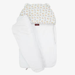 AIGNER-Pale Blue Pima Cotton Teddy Bear Baby Nest (74cm) | Childrensalon