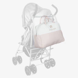 AIGNER-White & Beige Baby Changing Bag (43cm) | Childrensalon