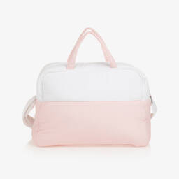 AIGNER-White & Pink Baby Changing Bag (43cm) | Childrensalon