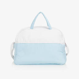 AIGNER-حقيبة تغيير الحفاضات لون أبيض وأزرق (43 سم) | Childrensalon