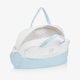AIGNER-حقيبة تغيير الحفاضات لون أبيض وأزرق (43 سم) | Childrensalon
