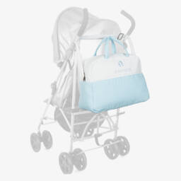 AIGNER-حقيبة تغيير الحفاضات لون أبيض وأزرق (43 سم) | Childrensalon