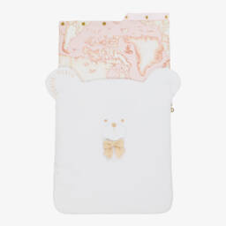 Alviero Martini-Baby Girls White & Pink Geo Map Bear Nest (70cm) | Childrensalon