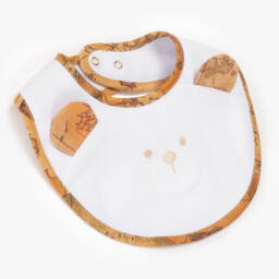 Alviero Martini-White & Beige Geo Map Cotton Babysuit Set | Childrensalon