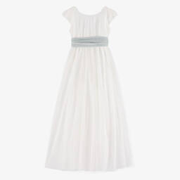 Amaya-Girls Ivory Embroidered Tulle Dress | Childrensalon