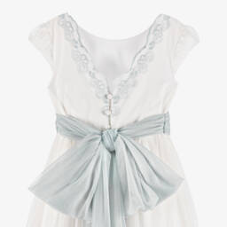 Amaya-Girls Ivory Embroidered Tulle Dress | Childrensalon