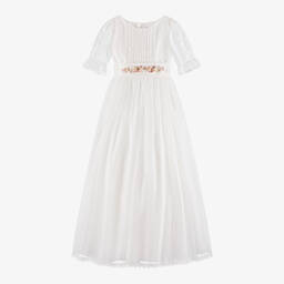 Amaya-فستان دانتيل وفوال لون عاجي | Childrensalon