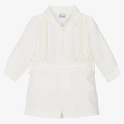 Ancar-بِدلة رسمية حرير وقطن لون عاجي أطفال ولادي | Childrensalon