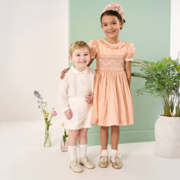 Ancar-بِدلة رسمية حرير وقطن لون عاجي أطفال ولادي | Childrensalon