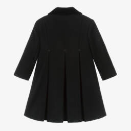 Ancar-Черное шерстяное пальто с бархатом для девочек | Childrensalon