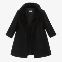 Ancar-Черное шерстяное пальто с бархатом для девочек | Childrensalon