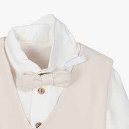 Andreeatex-Boys Beige Jersey Suit | Childrensalon