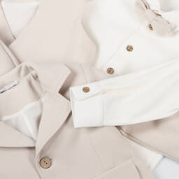 Andreeatex-Boys Beige Jersey Suit | Childrensalon