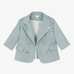 Andreeatex-Boys Blue & Black Double Breasted Suit | Childrensalon