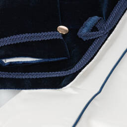 Andreeatex-Boys Blue Satin & Velvet Suit | Childrensalon