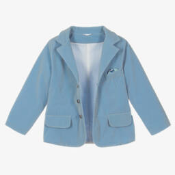 Andreeatex-Boys Blue Velour Suit | Childrensalon