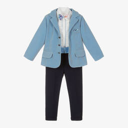 Andreeatex-بدلة قطيفة لون أزرق للأولاد | Childrensalon