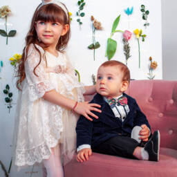 Andreeatex-Boys Blue Velvet Suit | Childrensalon