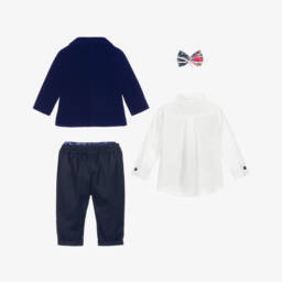 Andreeatex-Boys Blue Velvet Suit | Childrensalon