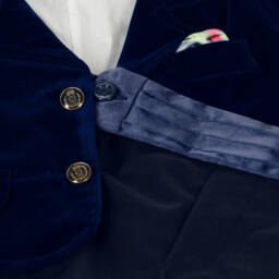Andreeatex-Boys Blue Velvet Suit | Childrensalon