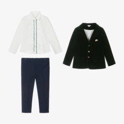 Andreeatex-Boys Green Velvet Suit | Childrensalon