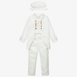 Andreeatex-Boys Ivory Velvet Suit | Childrensalon