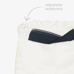 Andreeatex-Boys Navy Blue Cotton & Satin Suit | Childrensalon