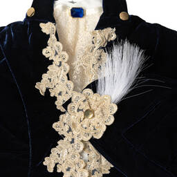 Andreeatex-Boys Navy Blue Velvet & Satin Suit | Childrensalon