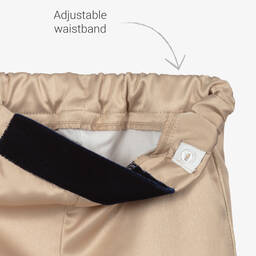 Andreeatex-Boys Navy Blue Velvet & Satin Suit | Childrensalon