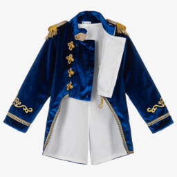 Andreeatex-Boys Royal Blue Velvet Suit | Childrensalon