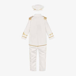 Andreeatex-Boys White & Gold Military Suit | Childrensalon