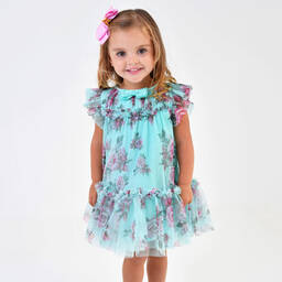 Angel's Face-Baby Girls Blue Floral Dress | Childrensalon