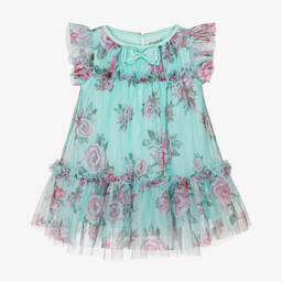 Angel's Face-Baby Girls Blue Floral Dress | Childrensalon
