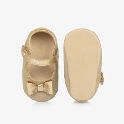 Angel's Face-حذاء لمرحلة قبل المشي لون ذهبي براق | Childrensalon