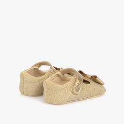 Angel's Face-حذاء لمرحلة قبل المشي لون ذهبي براق | Childrensalon