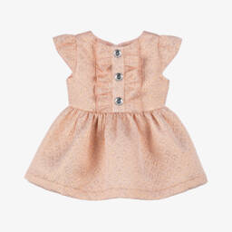 Angel's Face-Baby Girls Pink & Gold Jacquard Dress | Childrensalon