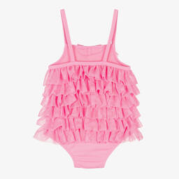 Angel's Face-مايّو تول لون زهري مزين بكشكش (UPF50+) | Childrensalon