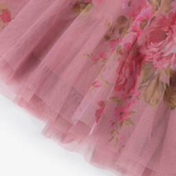 Angel's Face-Baby Girls Pink Tulle Rose Print Dress | Childrensalon