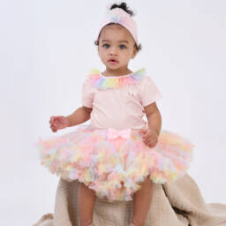 Angel's Face-Baby Girls Pink Tulle Tutu Skirt | Childrensalon