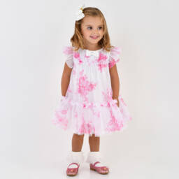 Angel's Face-Baby Girls White Floral Dress | Childrensalon