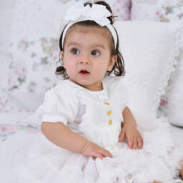 Angel's Face-Baby Girls White Tulle Tutu Skirt | Childrensalon