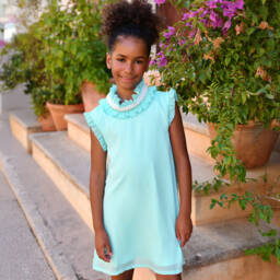 Angel's Face-Girls Blue A-Line Chiffon Dress | Childrensalon