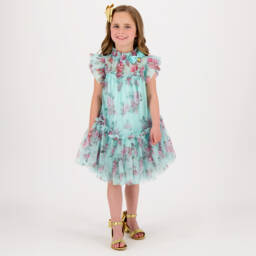 Angel's Face-Girls Blue Floral Dress | Childrensalon