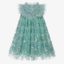 Angel's Face-Girls Duck Egg Green Sequin Dress | Childrensalon