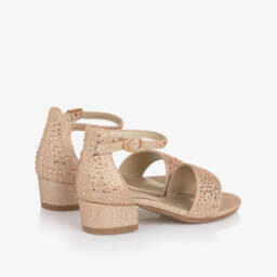 Angel's Face-Girls Gold Glitter & Diamanté Sandals | Childrensalon