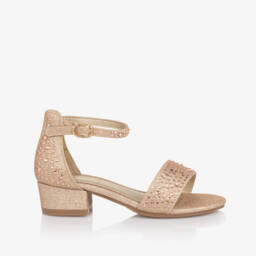 Angel's Face-Girls Gold Glitter & Diamanté Sandals | Childrensalon