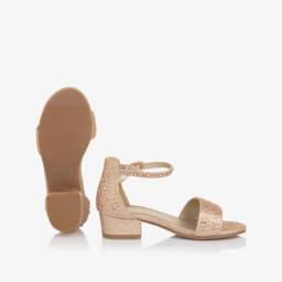 Angel's Face-Girls Gold Glitter & Diamanté Sandals | Childrensalon